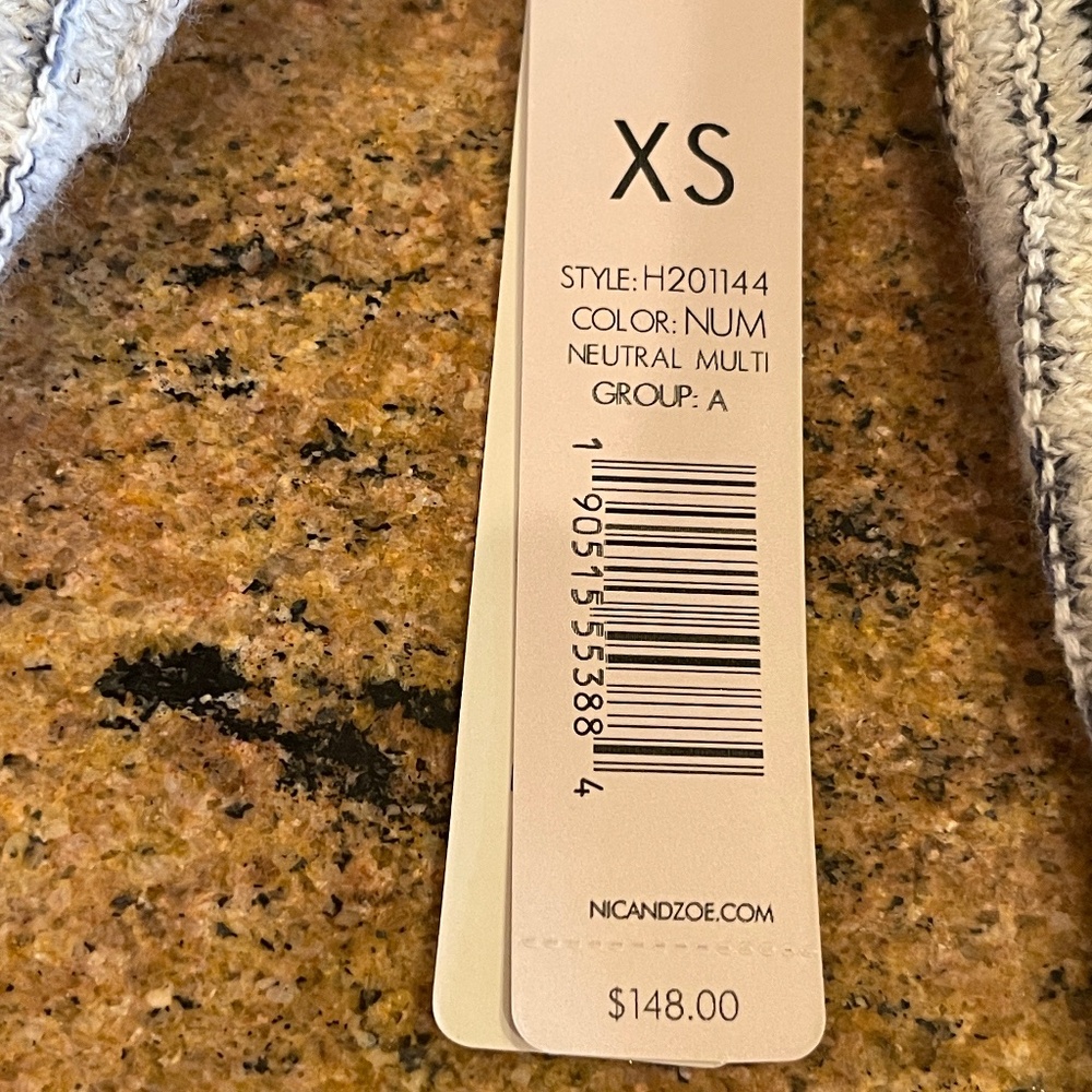 NEW! Nic+Zoe Honeycomb Grey & Black Button Cardigan Size XS NWT! - Picture 11 of 12